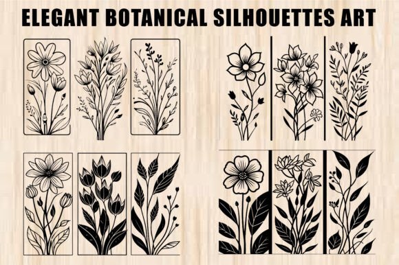 Elegant Botanical Flower Silhouettes
