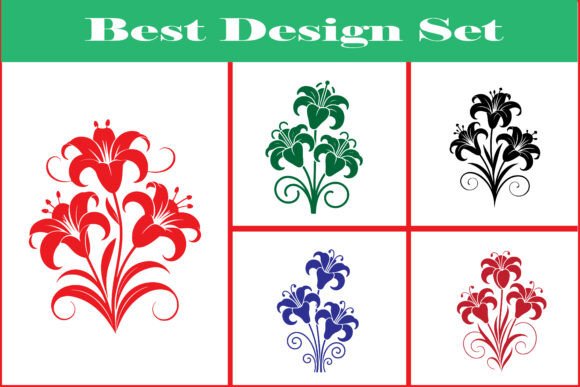 Elegant Floral Lily SVG Design Set