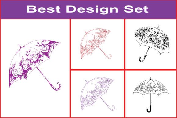 Elegant Floral Umbrella SVG Bundle