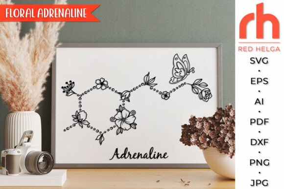 Floral Adrenaline SVG, Flower Molecule