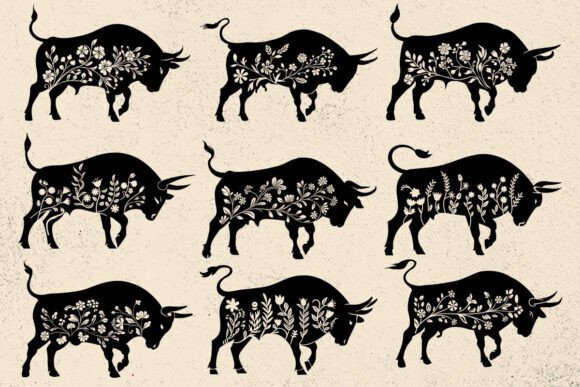 Floral Bull Svg, Farm Animal Png, Rodeo