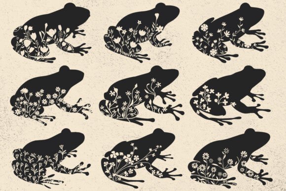 Floral Frog SVG: Frog with Wildflowers