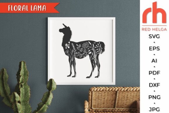 Floral Lama SVG, Flower Animal Cut File