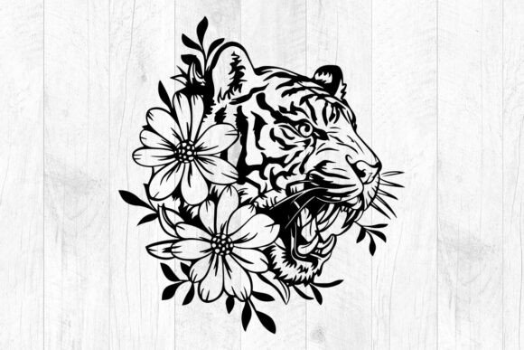 Floral Tiger Svg, Boho Tiger, Tiger Svg