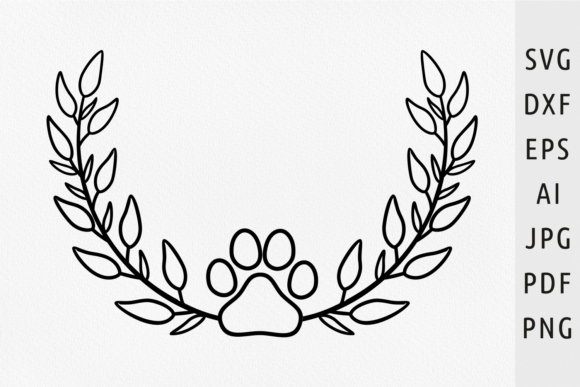 Floral Wreath Svg Paw Print Svg Paw Svg
