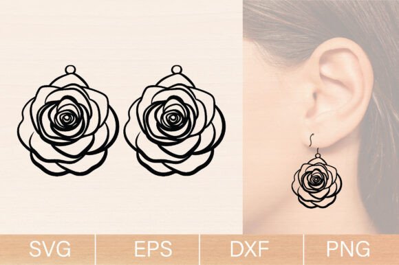 Flower Wood Earrings Laser Cut SVG