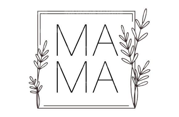 Mama in Floral Frame Svg Png