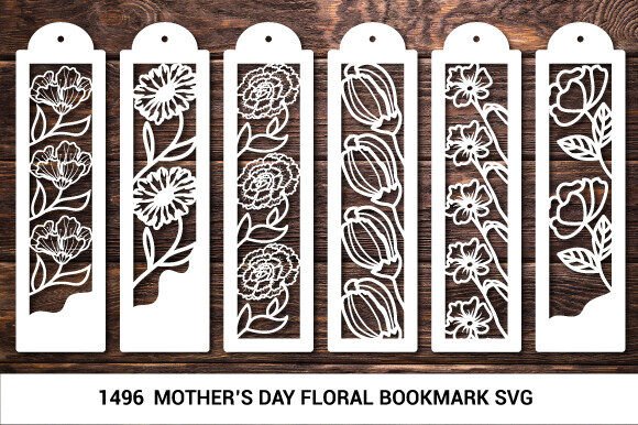 Mother's Day Floral Bookmark Svg 1496
