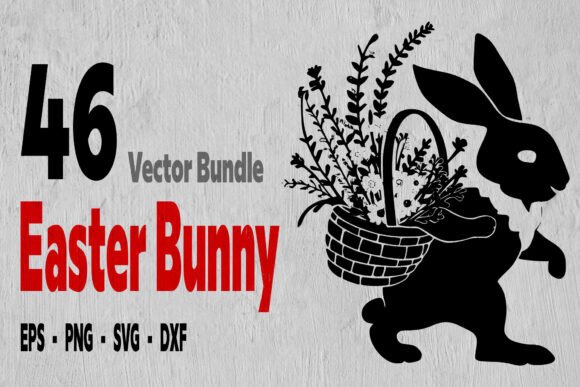 Spring Rabbit, Easter Bunny Flowers Svg