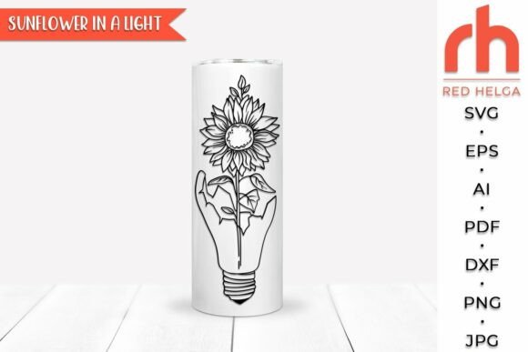 Sunflower in a Light Bulb SVG